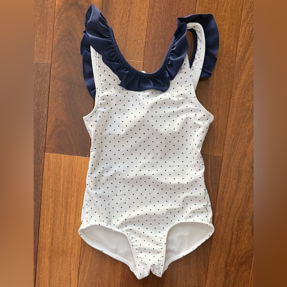 Minnow Polka Dot Swimsuit with Navy Accents